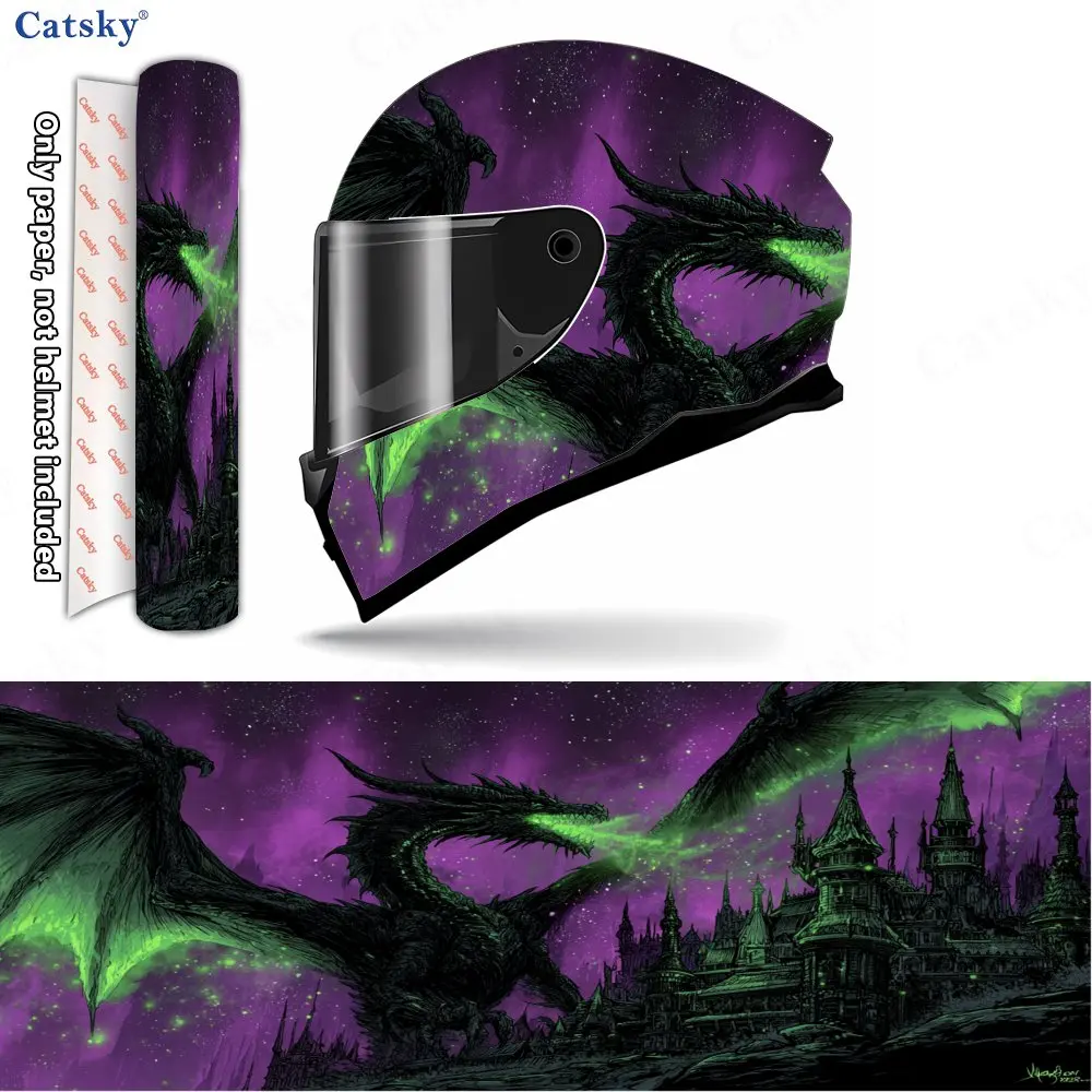 

Underworld Dragon Pattern Helmet stickers , PVC Material Multifunctional Helmet Stickers, Scratch-Resistant & Fade-Proof, Easy t