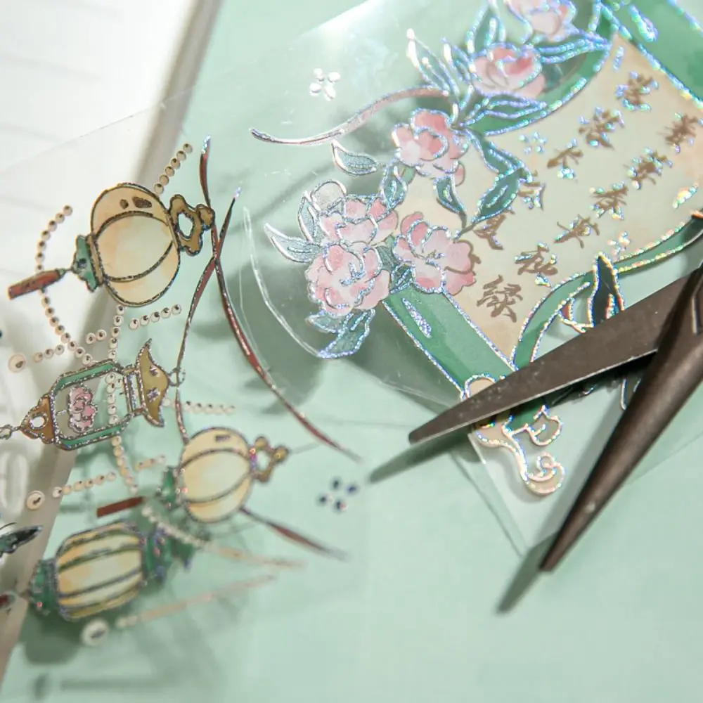 DIY Crafts Moonlight Flower Collage Decals Decorative Aesthetic Embossed Gilding Sticker Handmade Bling