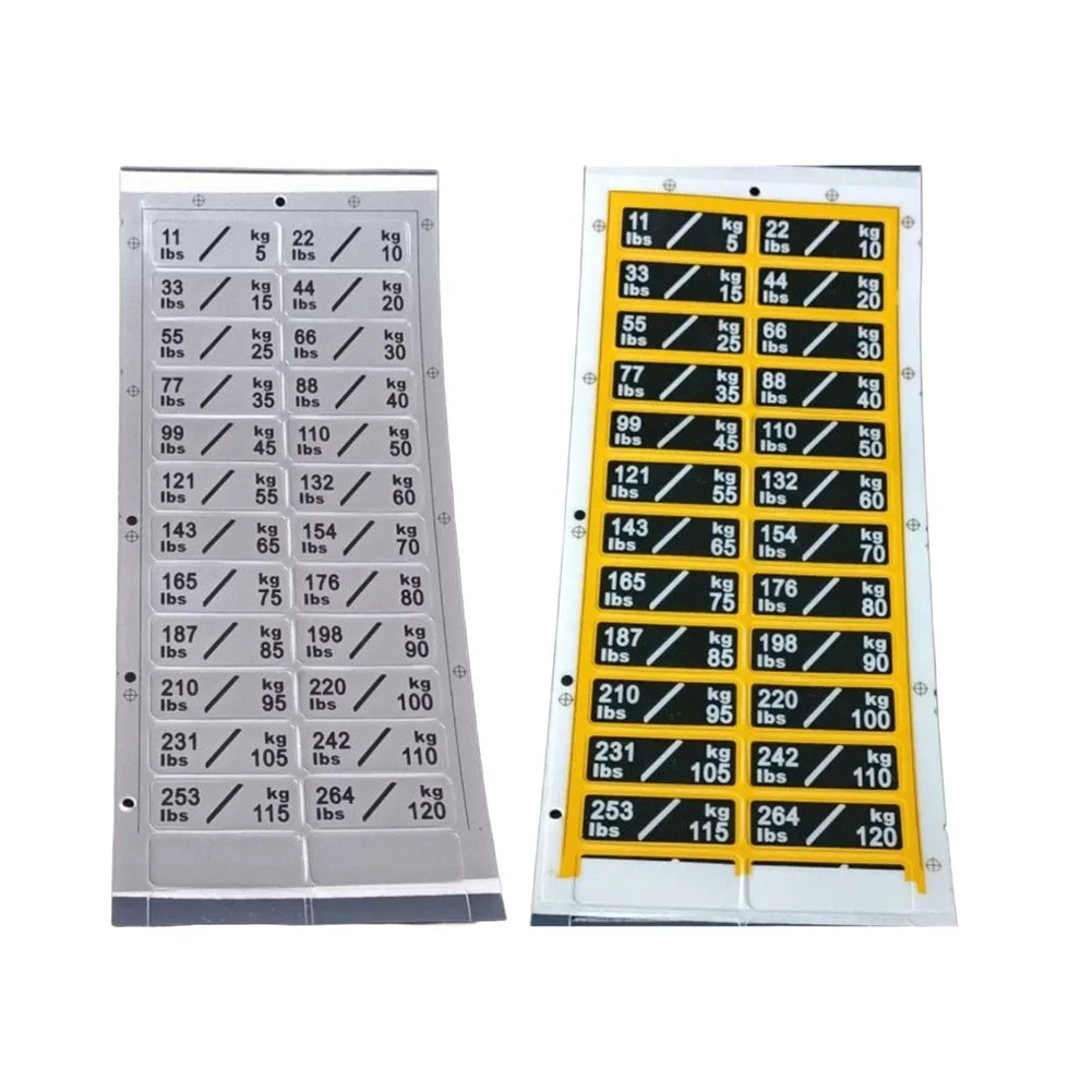 3Pcs Fitness Equipment Weight Stickers Gym Weight Stack Label Number Stickers 5kg-120kg Weight Sticker Label