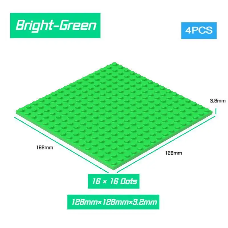 4 sztuk/paczka 91405 dwustronna płyta podstawowa cegły 16 × 16 klocki DIY mały rozmiar cegieł części do figurek domu zabawki dla dzieci