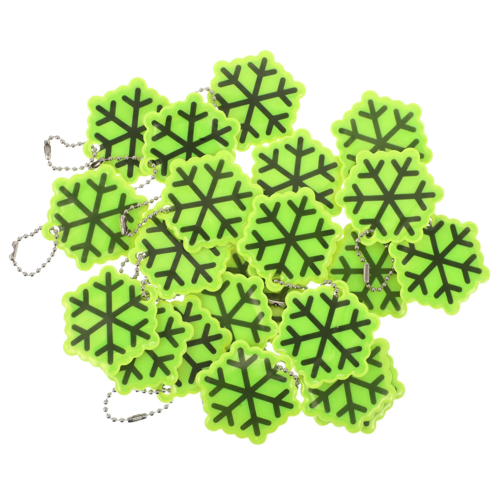 

50 шт. светоотражающий светящийся кулон в виде снежинки, безопасный брелок для рюкзаков, школьных сувениров, сувениров для рождественской вечеринки, зимние аксессуары