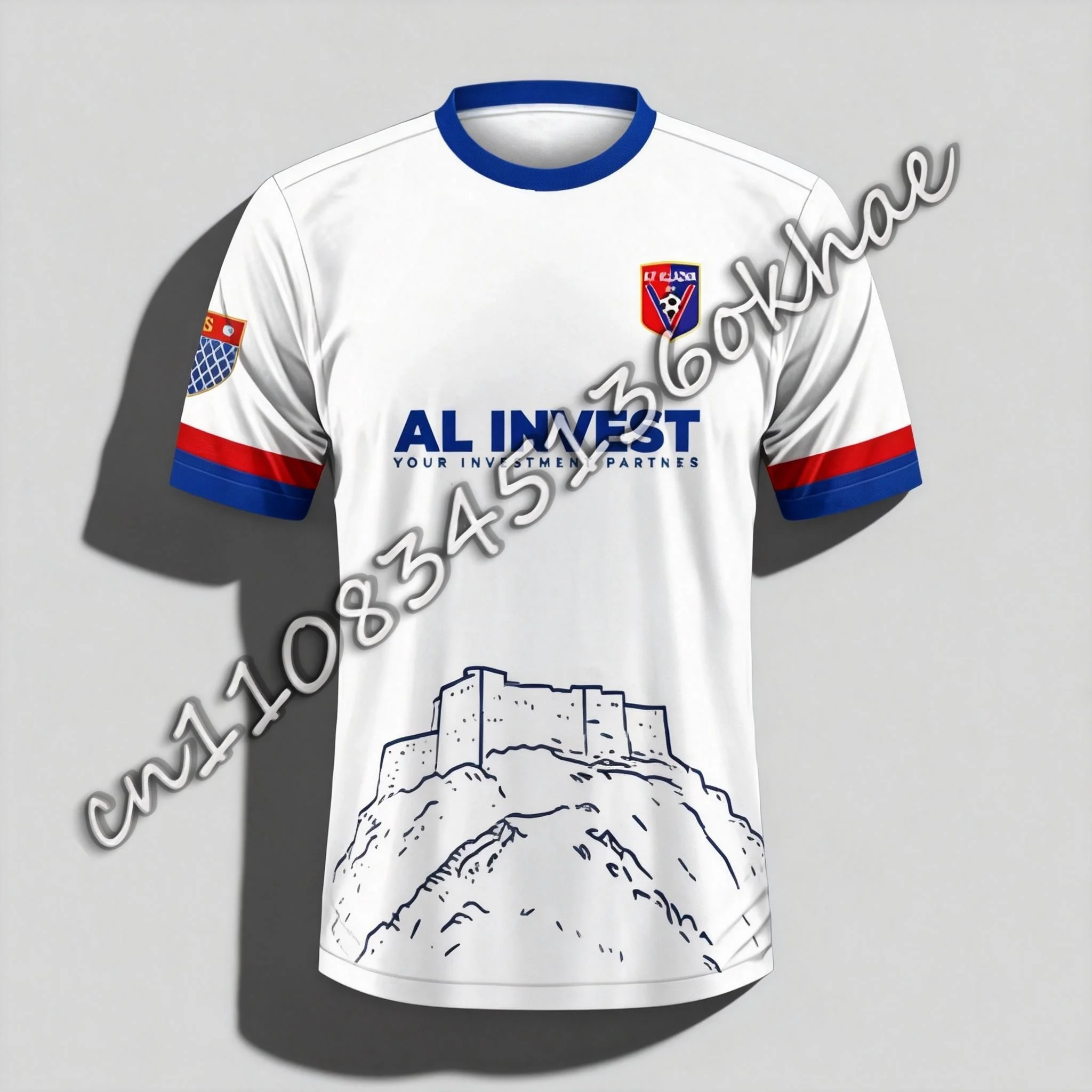 

Футбольная футболка для мужчин и детей, домашняя форма клуба ФК "Влазния" (Албания, Категория Супериоре), быстросохнущая, спортивная, Y2K, сезон 25-26