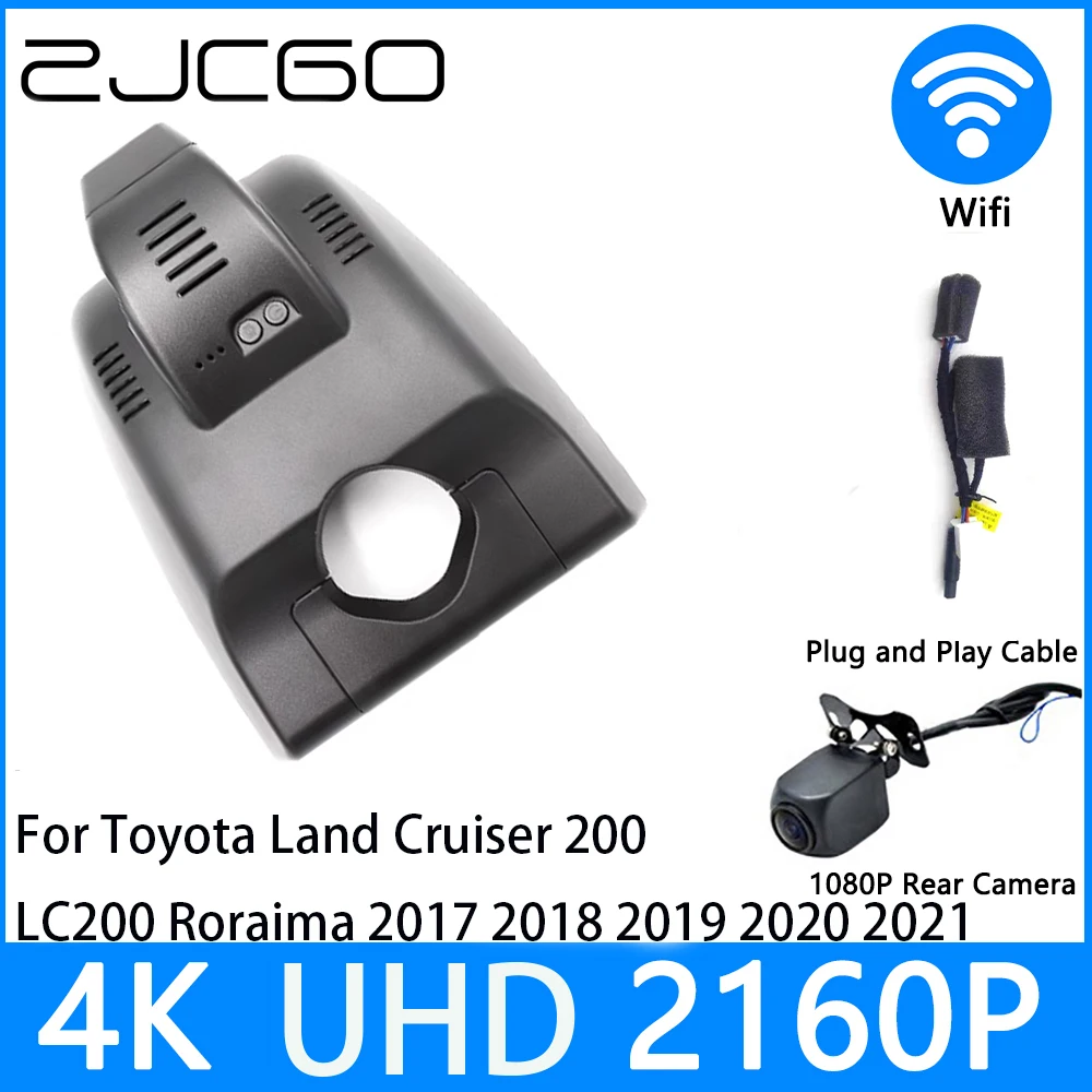 ZJCGO Dash Cam 4K UHD 2160P Video Recorder DVR Night Vision Parking for Toyota Land Cruiser 200 LC200 Roraima 2017 ~2021