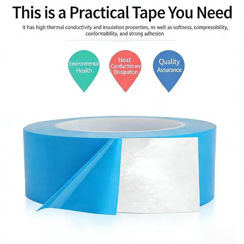 Thermal Conductive Double-Sided Tape - Efficient Heat Transfer, Strong Bonding, Heat Resistant, Ideal for Electronics/LED/Chip C