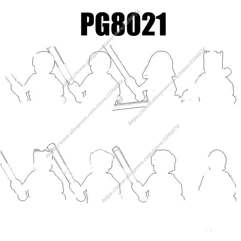 PG8021 figuras de acción, accesorios de película, bloques de construcción, juguetes, PG646, PG647, PG648, PG649, PG650, PG651, PG652, PG653