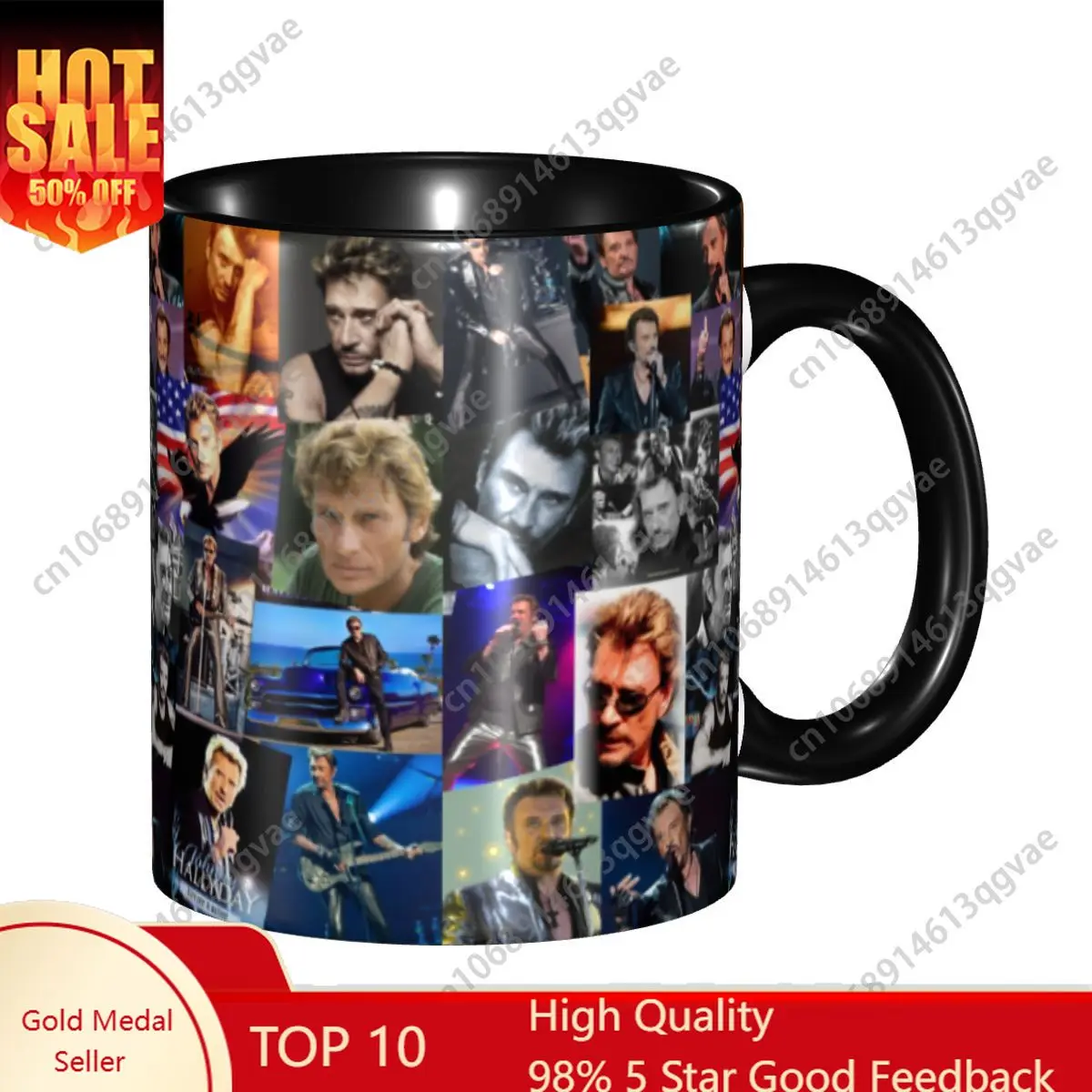 

French Rock Singer Johnny Hallyday Mug Personalized Coffee Ceramic Mug Creative Gift