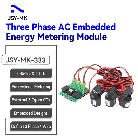 JSY-MK-333 50mA-63A 50Hz 380V AC 전력계 3상 4선 전기 에너지 미터 모듈