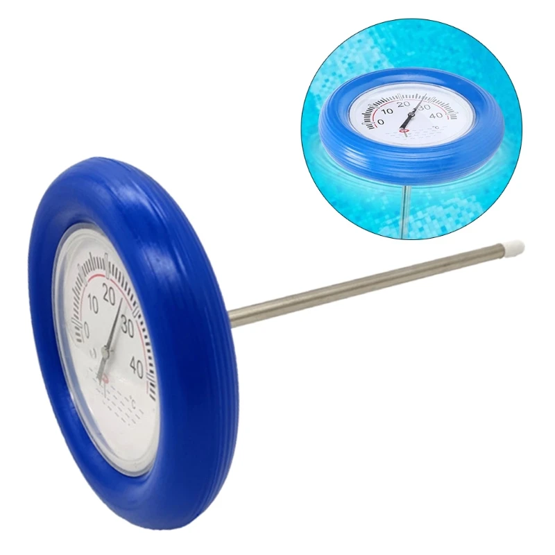 Termômetro Flutuante para Piscina Placa com Mostrador Centígrado Medidor Temperatura da Água com Corda para Banheira
