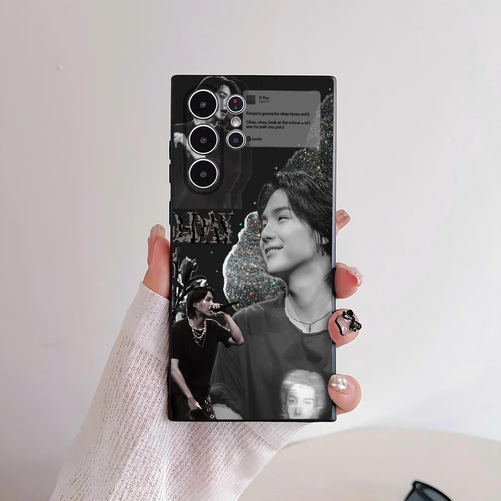 حافظة هاتف Suga Min Y-Yoongi لهاتف سامسونج S series s21 s22 s23 s24 s25 FE Plus Ultra TPU حافظة ناعمة وصديقة للبشرة