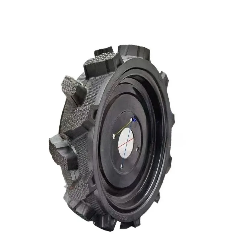 For Micro Tiller Solid Tire, Thickened Steel Ring with Shaft Assembly 400-8