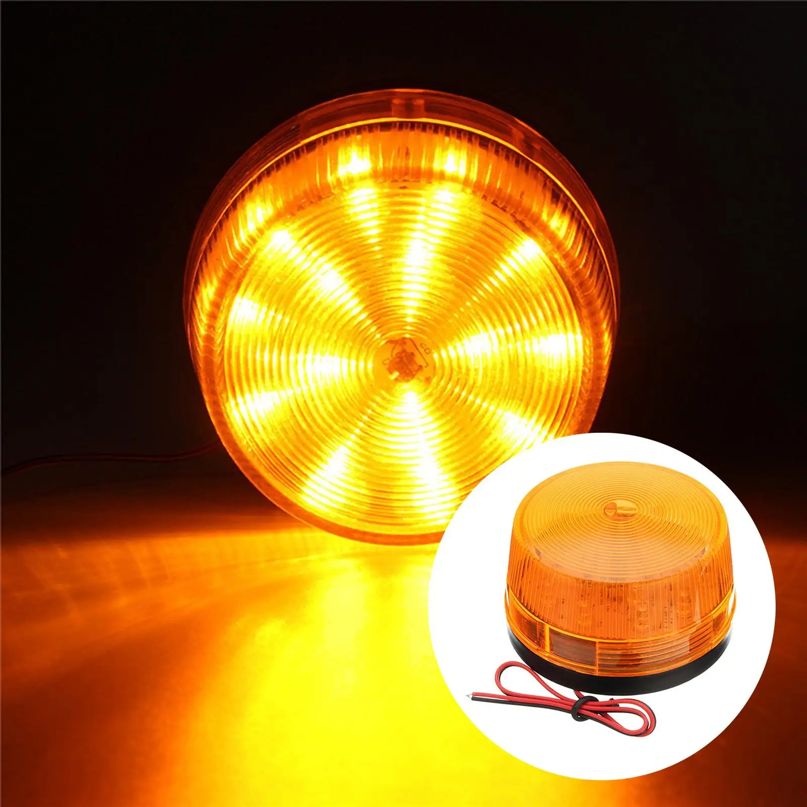 Dovewill Amber 15 LED Emergency Warning Strobe Beacon Light, Safety Caution