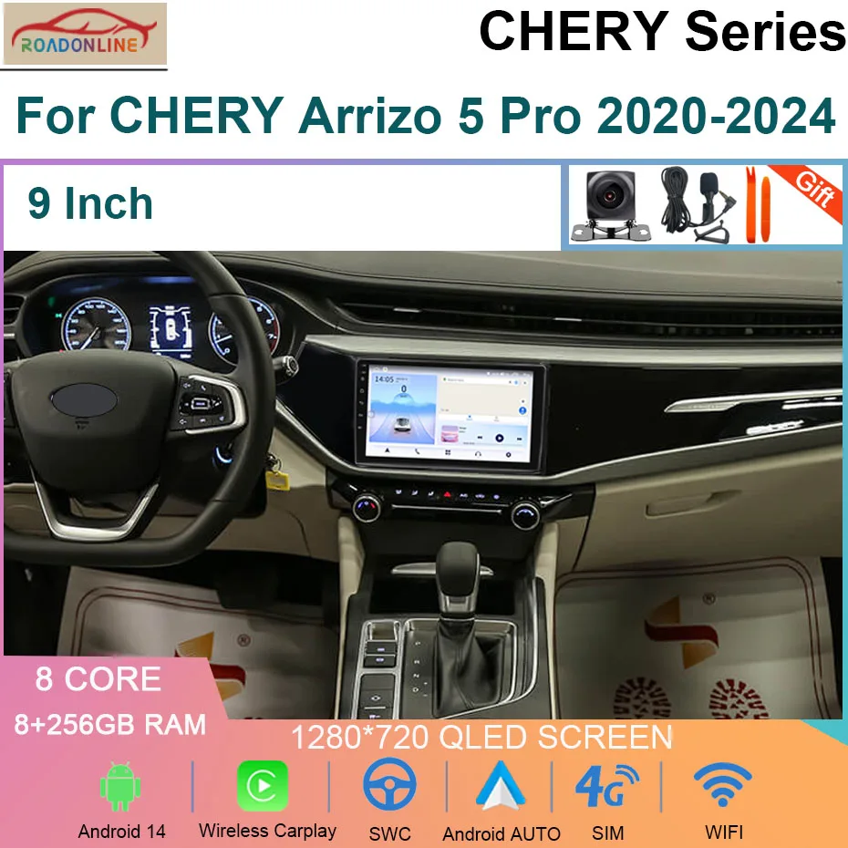 

8+256GB Android 14 Car radio For CHERY Arrizo 5 Pro 2020-2024 GPS Navi Car Multimedia Player Head Unit CarPlay