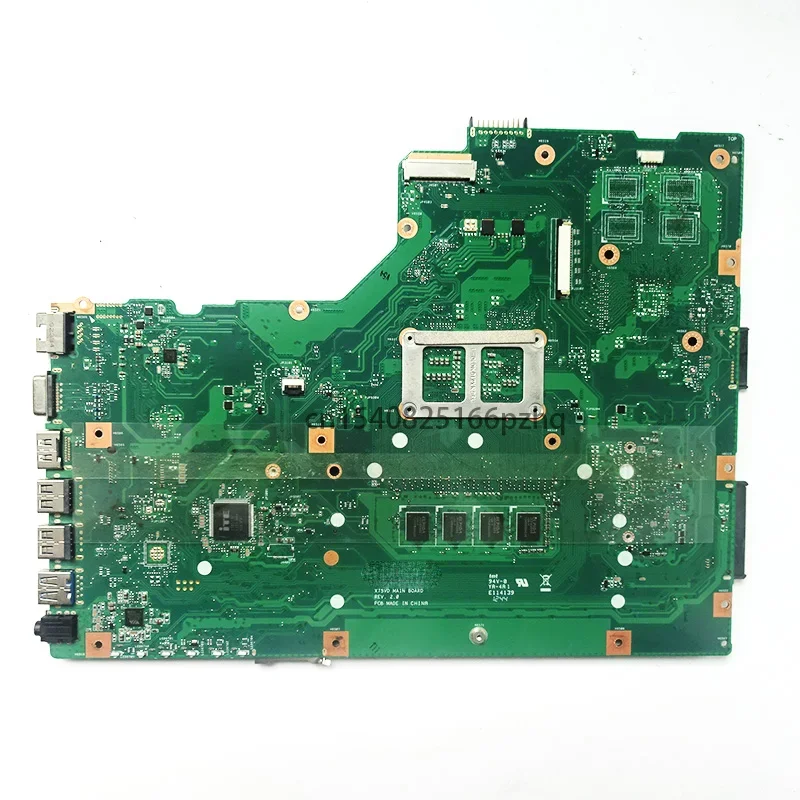 Used X75A Mainboard For ASUS X75VB  X75VD X75V X75VC Laptop Motherboard HM76 SLJ8E Support I3 I5 I7