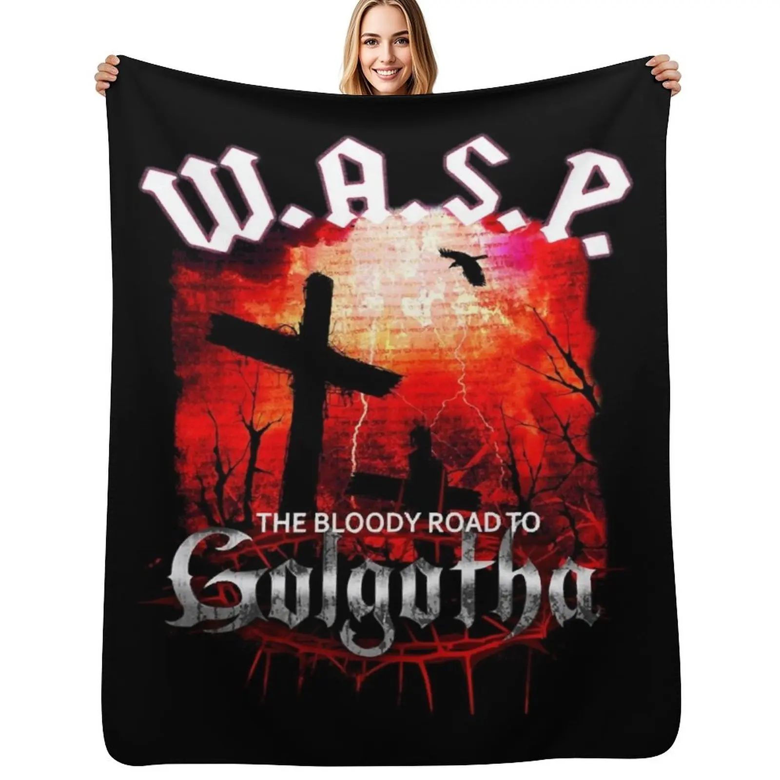 

W.A.S.P. Band The Bloody Road To Golgotha Throw Blanket Warm Comfortable Blanket for Office Napping