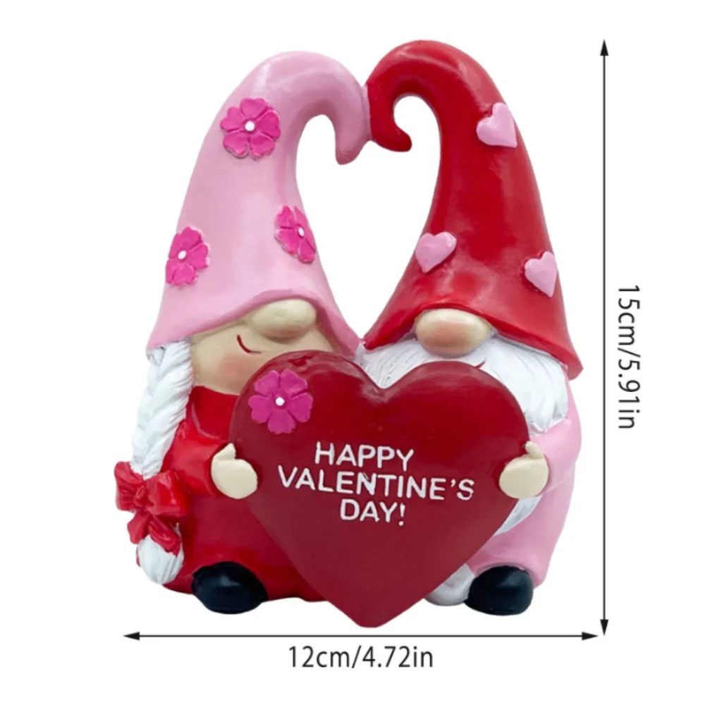 

Ornament 5 Inch Resin Gnomes Figurine Love Hearts Resin Material Table Decor Snowflakes Design Love Gnomes Christmas Decoration