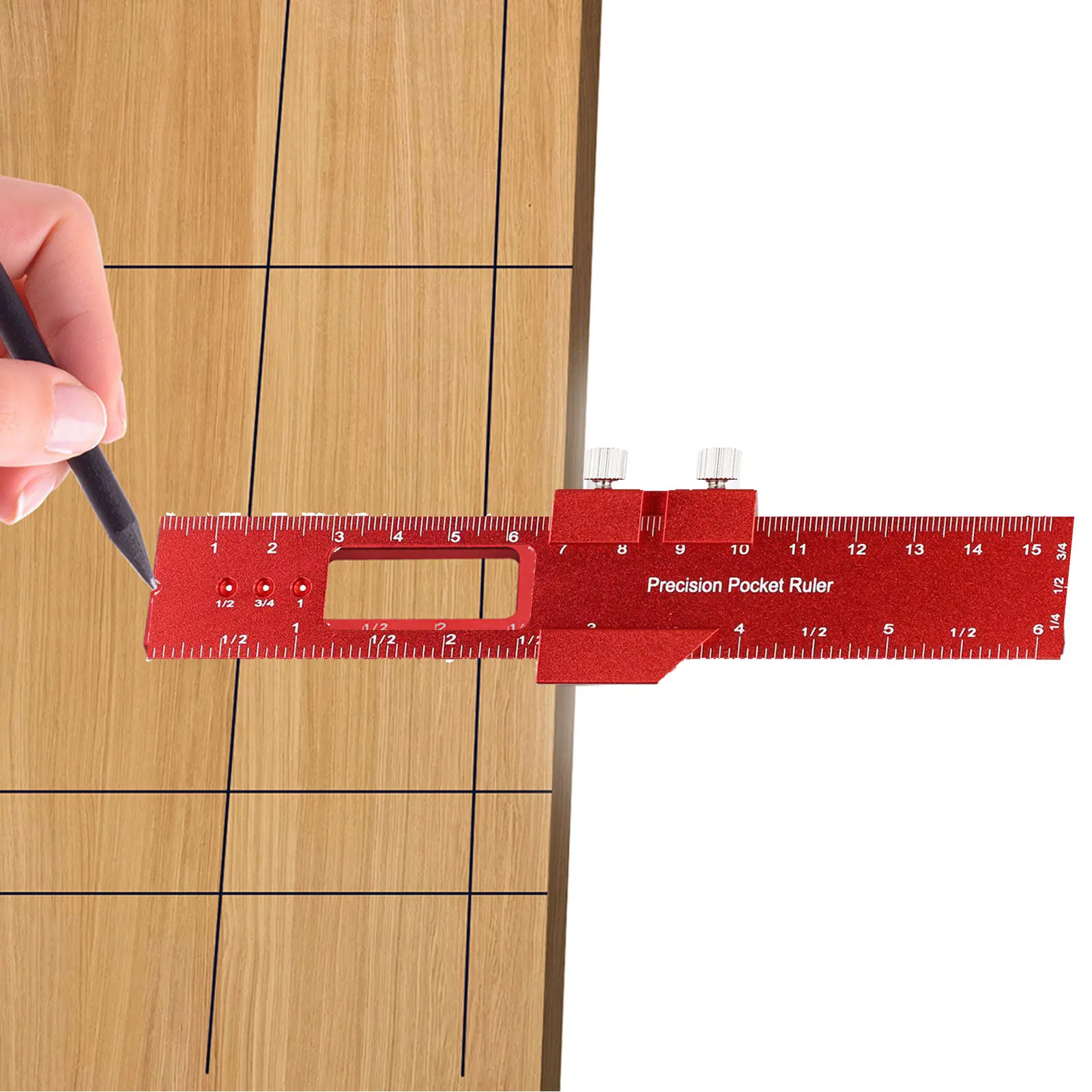 Scriber Woodworking Scriber Scoring Ruler Effective Sliding Marking with Aluminum Alloy Woodworking Scriber Ruler