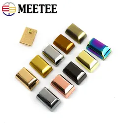 10/30Pcs Meetee Metal Zipper Pull Tail Lock Clip Buckles Rope Cord Stop Plug Head Screw DIY Bags Leather Hardware Accessories