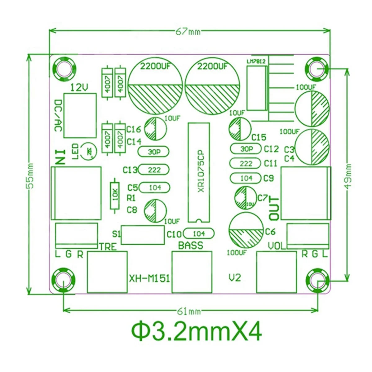 

BBE XR1075 Тональная плата предусилителя для улучшенного управления звуком