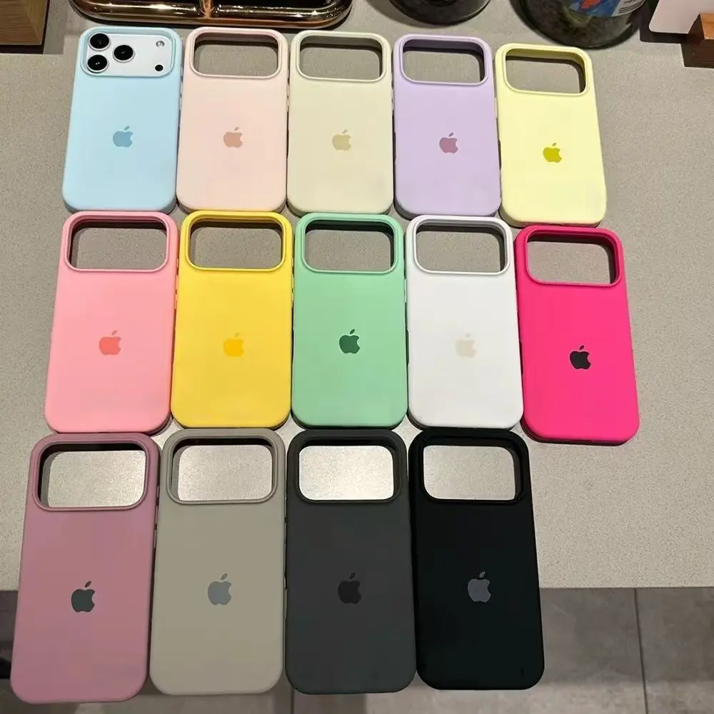 الأصلي سيليكون قضية الهاتف آيفون 17 16 13 16 15 14 12 برو حالات آيفون 16 17 13 11 12 14 15 17 برو ماكس الغطاء الرسمي