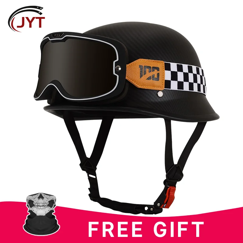 

Half Face Helmet for Men Women DOT Approved Retro 1/2 Motorcycle Helmets ABS Shell Safety Cap Moped Scooter Cruiser Chopper ATV