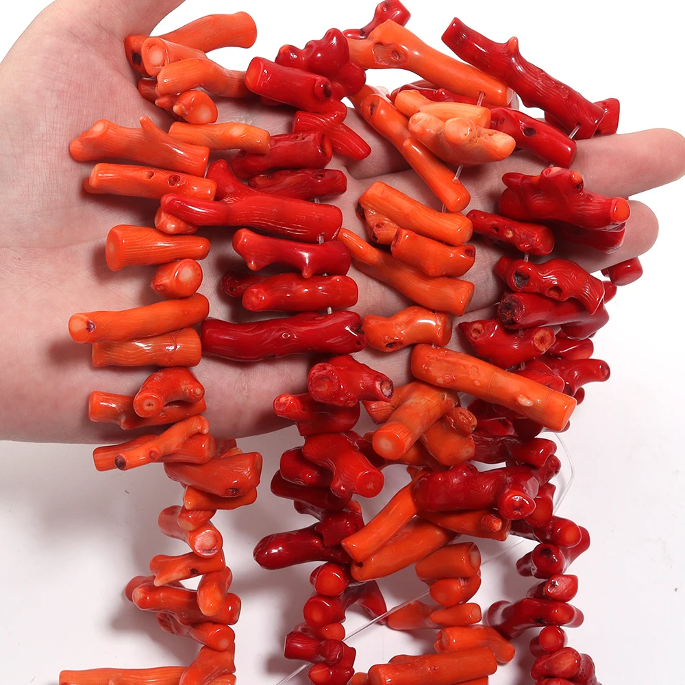 5pcs/lot Natural Stone Coral Beads Irregular Branch Shape Loose Beads DIY Jewelry Making Necklace Phone Bag Chain Accessories