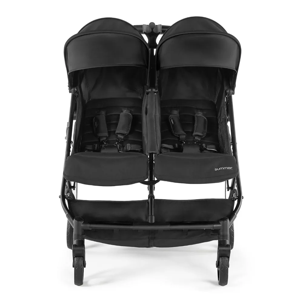 3Dpac CS+ Double Stroller–Car Seat Compatible Lightweight Stroller with One-Hand Fold,Reclining Seats,Two Extra-Large Canopies