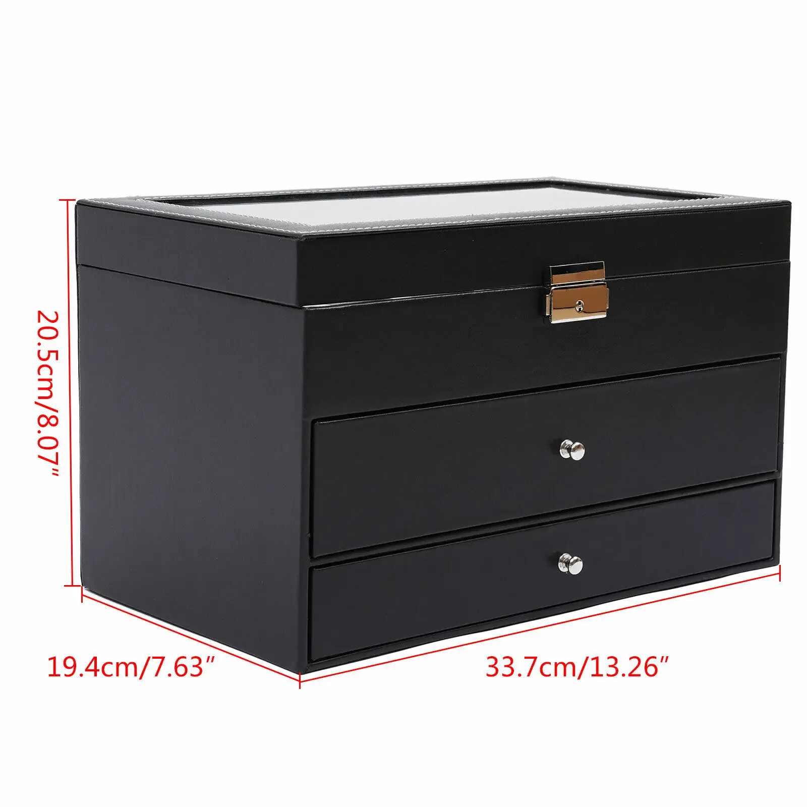 3 layer 26 Slots Jewelry Organizer Box Watch Box Eyeglass Sunglass Eyewear Accessories Storage Display Case