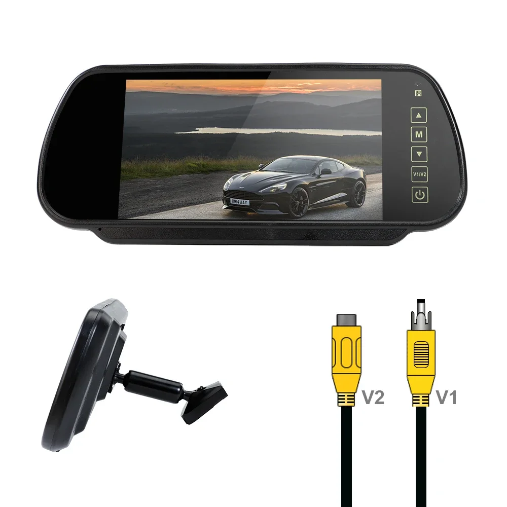 

Support 12-36V Input 7inch OEM Rear View Mirror Monitor with RCA Connector
