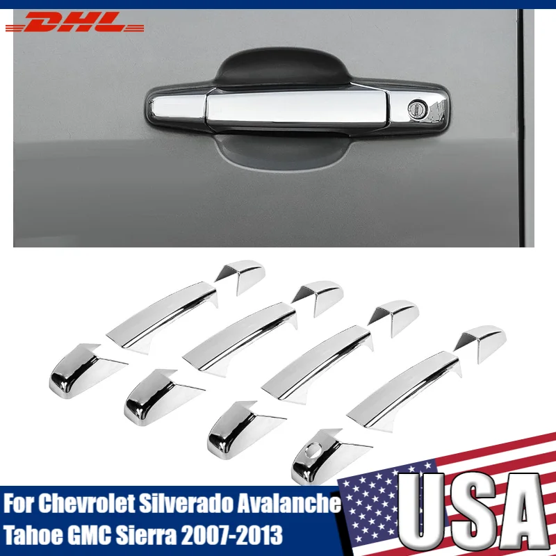 

4pcs Chrome Car Exterior Door Handle Cover For Chevrolet Silverado Tahoe Suburban Avalanche for GMC Yukon Sierra 2007-2014