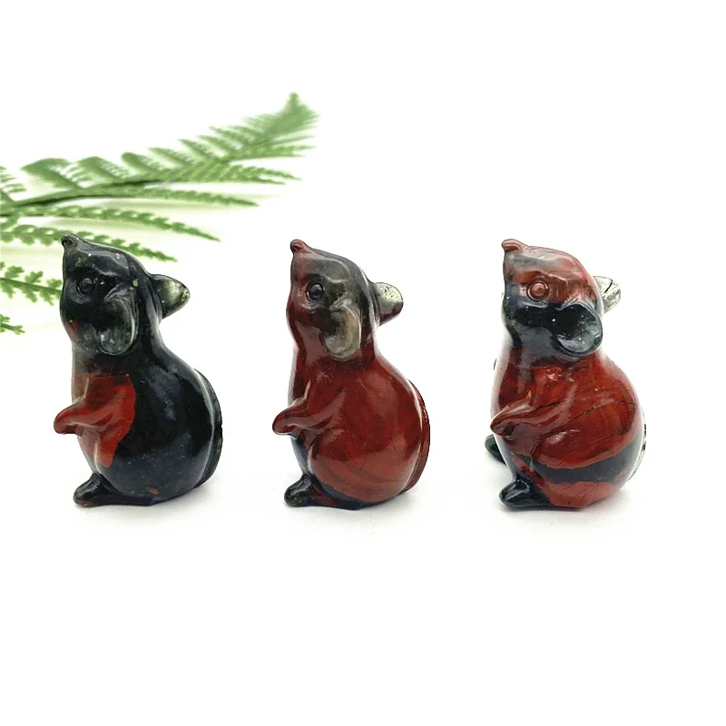 Drop shipping 1pc African Blood Stone Rat Mouse Figurine Carved Craft Mini Animals Statues Natural Stones and crystals