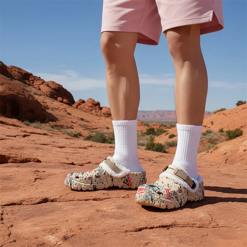 Yrzl chinelos masculinos de inverno, sapatos quentes e felpudos para casa, antiderrapantes, para ambientes internos e externos, chinelos quentes de eva