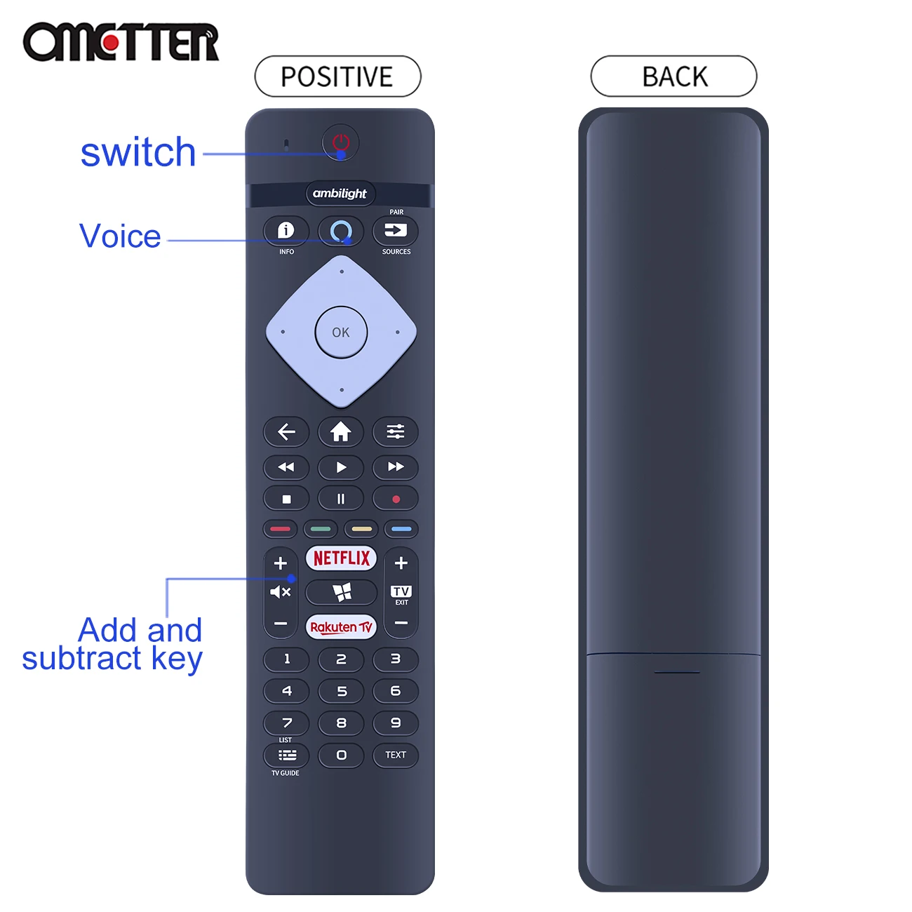 Suitable for Philips Voice Ambilight TV Remote Control 43PUS8105 50PUS7855 70PUS7855 RC4154405/01R