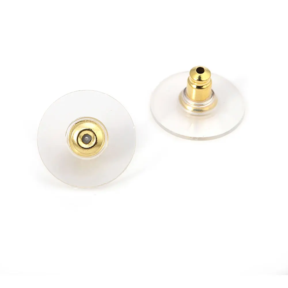 18K Gold Color Brass and Rubber Wheel Rubber Stud Earring Back Stopper High Quality Diy Jewelry Making Accessories for Women