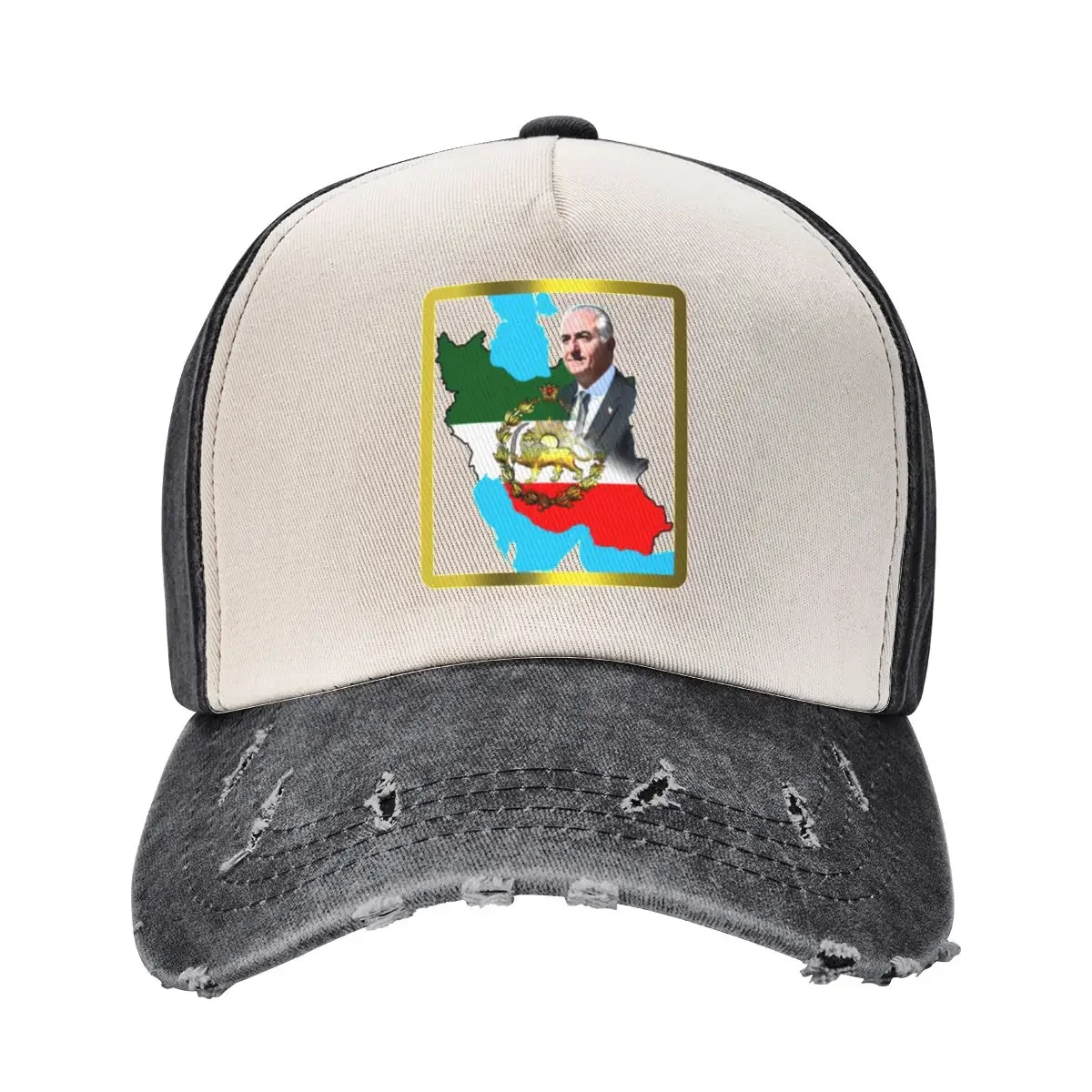 

Iran's flag with a golden lion and sun with king PahlaviCap Baseball Cap Unique hats Hood Golf Winter hat For Men Women's