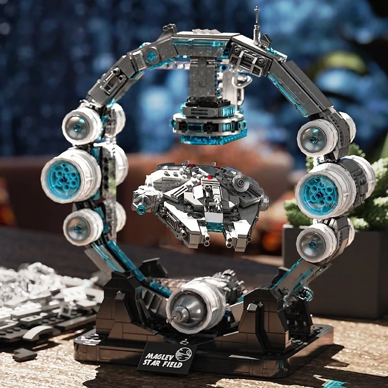 Kreative Maglev Raumschiff Bausteine Coole Beleuchtung Weltraum Oper Science Fiction Dekoration Geschenk für Geburtstag Weihnachten