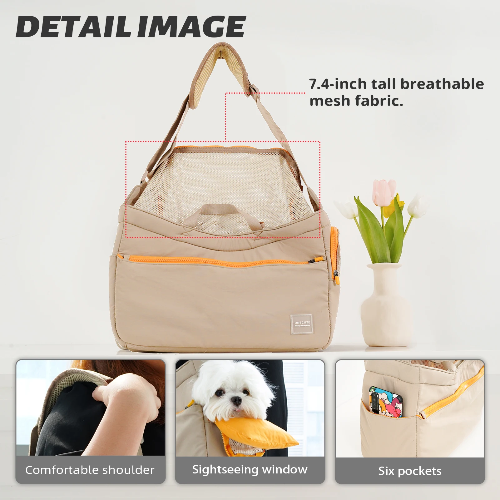 Onecute Pet Carrier Shoulder Bag Travel Bag Business Packages Transport Basket For Small Medium Dogs