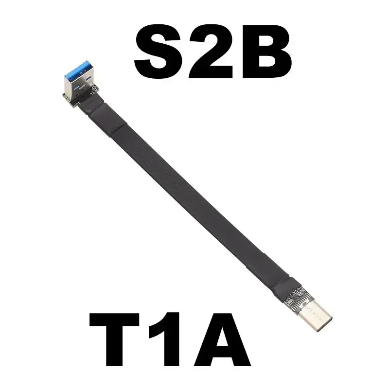 Adapter FPV USB 3.1 Gen2 Type-C 90 stopni do USB-A męski-męski, kabel przedłużający USB 3.1 Type A C 13-pinowy, płaski, taśmowy FPC, długość 3cm-300cm — zdjęcie produktu 5