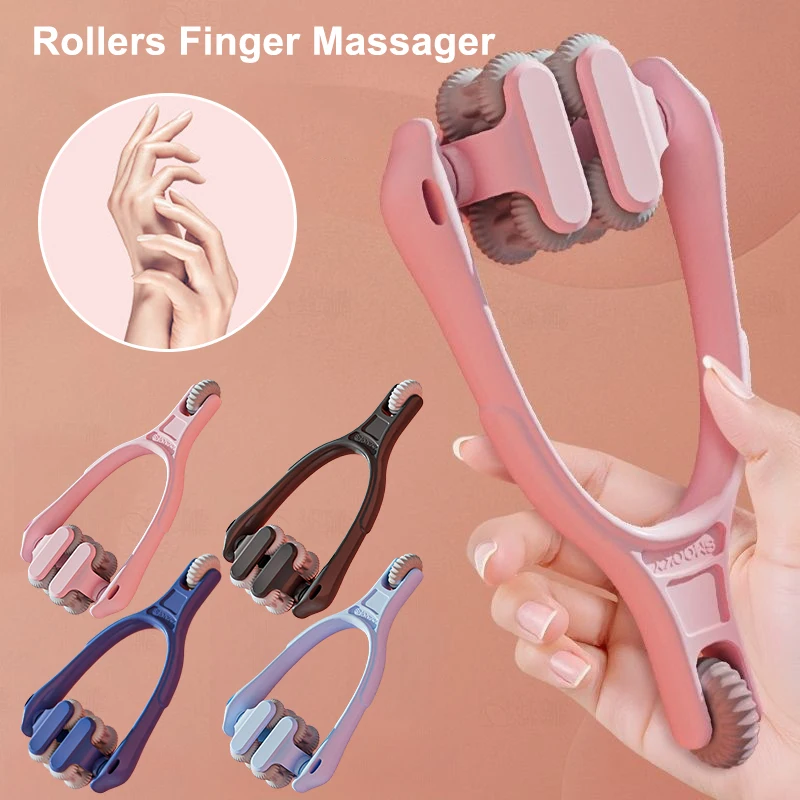 〔YS1〕Finger Massager Dual-Row Roller Design Easy Use Relieve Finger Fatigue Portable Finger Joints Massager With Elastic Handle