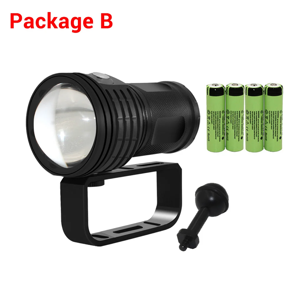 Tactical LED Diving Flashlight 10800Lumens Powerful LED Photography Video light Waterproof Underwater 100M Dive Torch Lamp