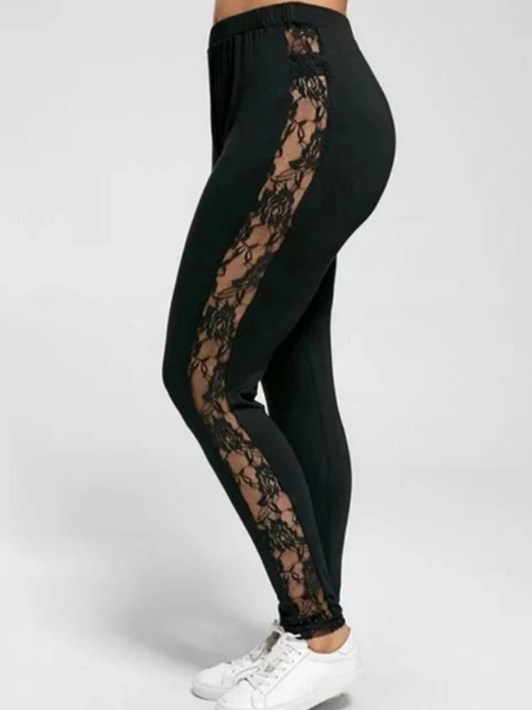 

Sport Leggins Elastic Side Lace Gym Training Leggings Women High Waist Yoga Pants Sexy Fitness Joggings Black Running Femme