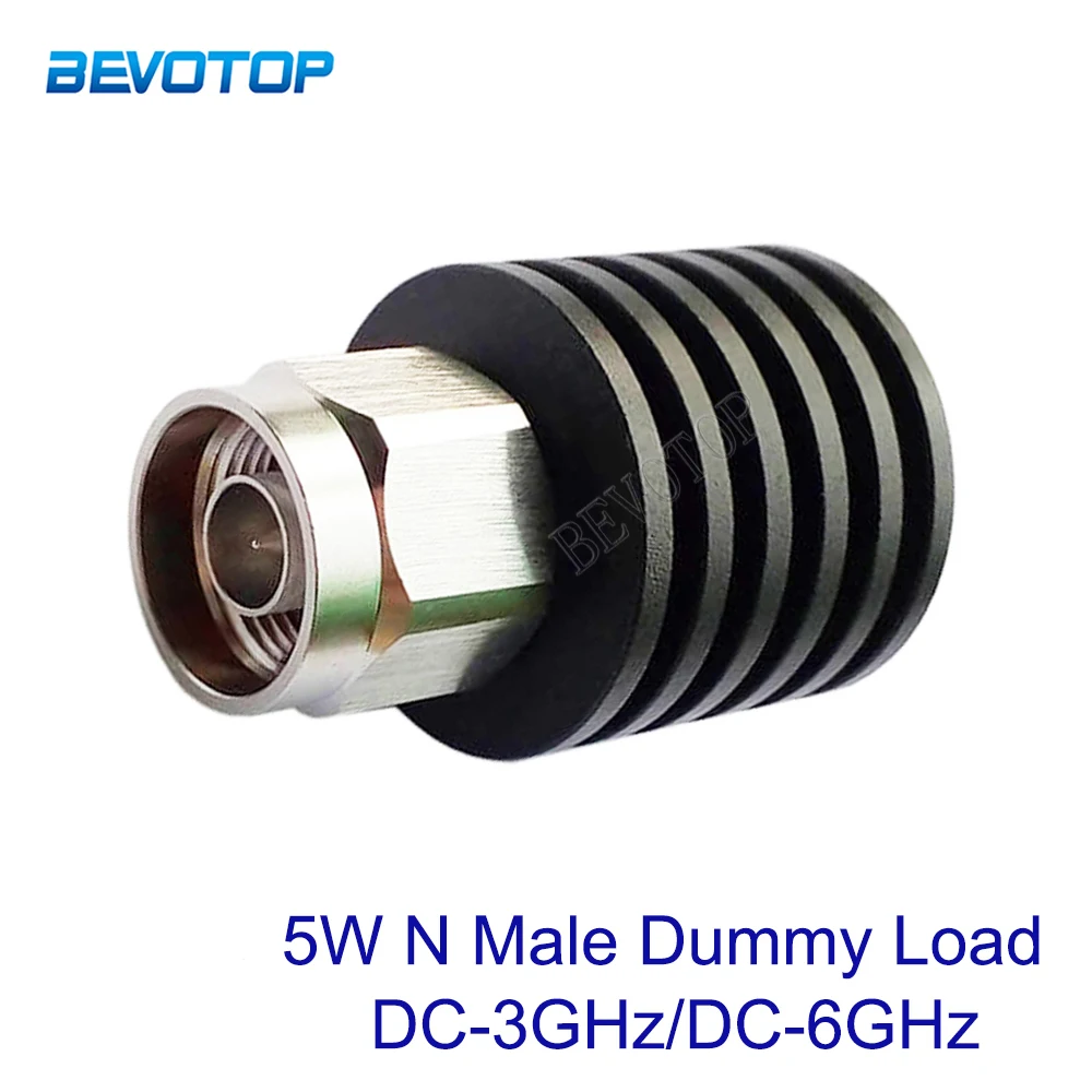 5W N Male Plug Connector DC-3GHz/6GHz 50ohm RF Coaxial Termination Dummy Load Nickel Plated RF Accessories