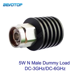 5W N Male Plug Connector DC-3GHz/6GHz 50ohm RF Coaxial Termination Dummy Load Nickel Plated RF Accessories