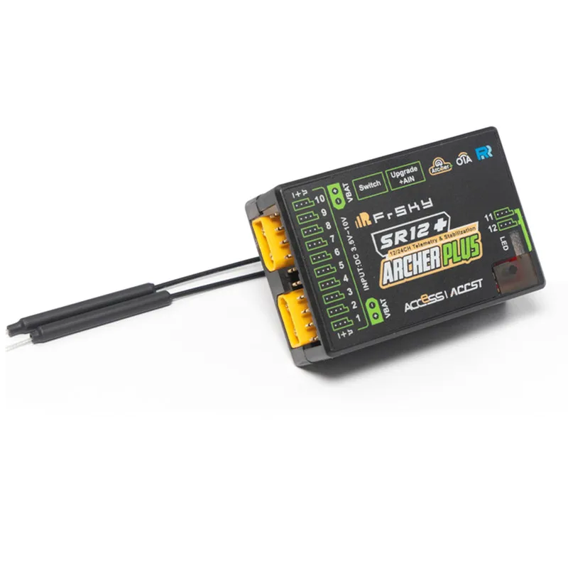 Frsky ARCHER PLUS SR12+ Receiver Built-in 3-Axis Gyroscope & 3-Axis Accelerometer Sensor / Signal Redundancy (SBUS In)