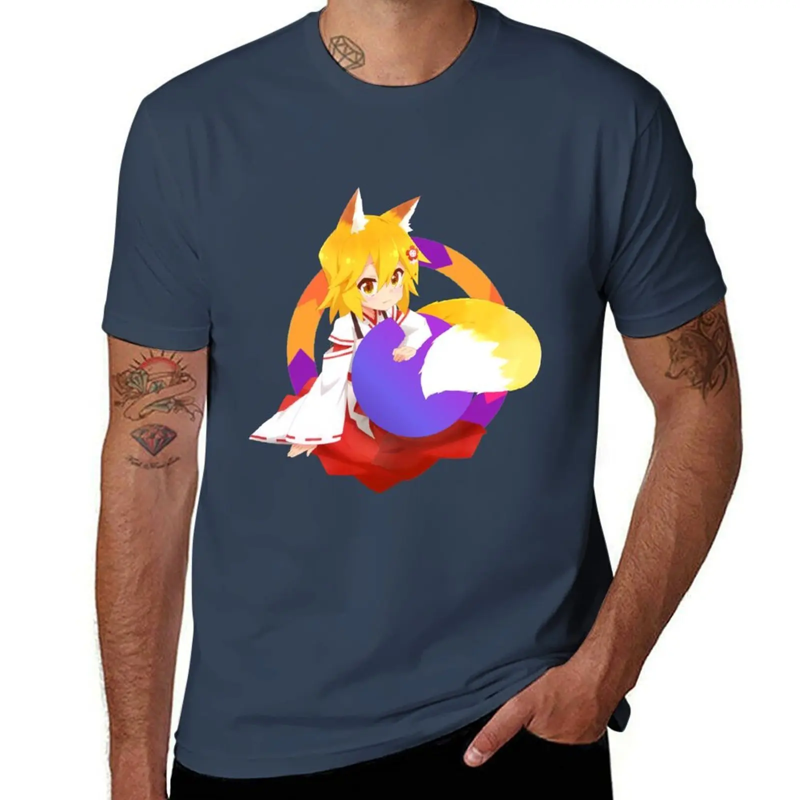 سينكو سان Firefox The Helpful Fox تي شيرت مضحك تي شيرت رجل قطن تي شيرت رجل 100% تي شيرت