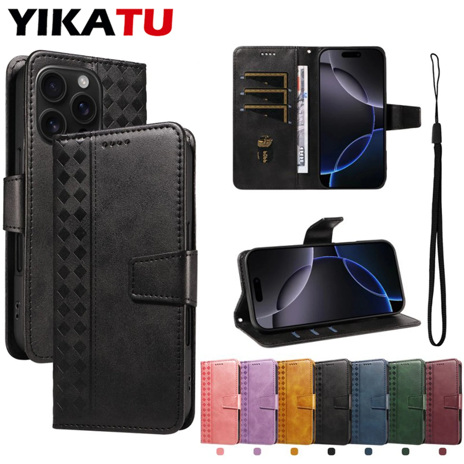 

Anti Theft Brush Wallet Magnetic Leather Case For iPhone 16E 16 Pro Max 15 Plus 14 13 12 Mini 11 6 7 8 SE2 SE3 XS X Phone Cover