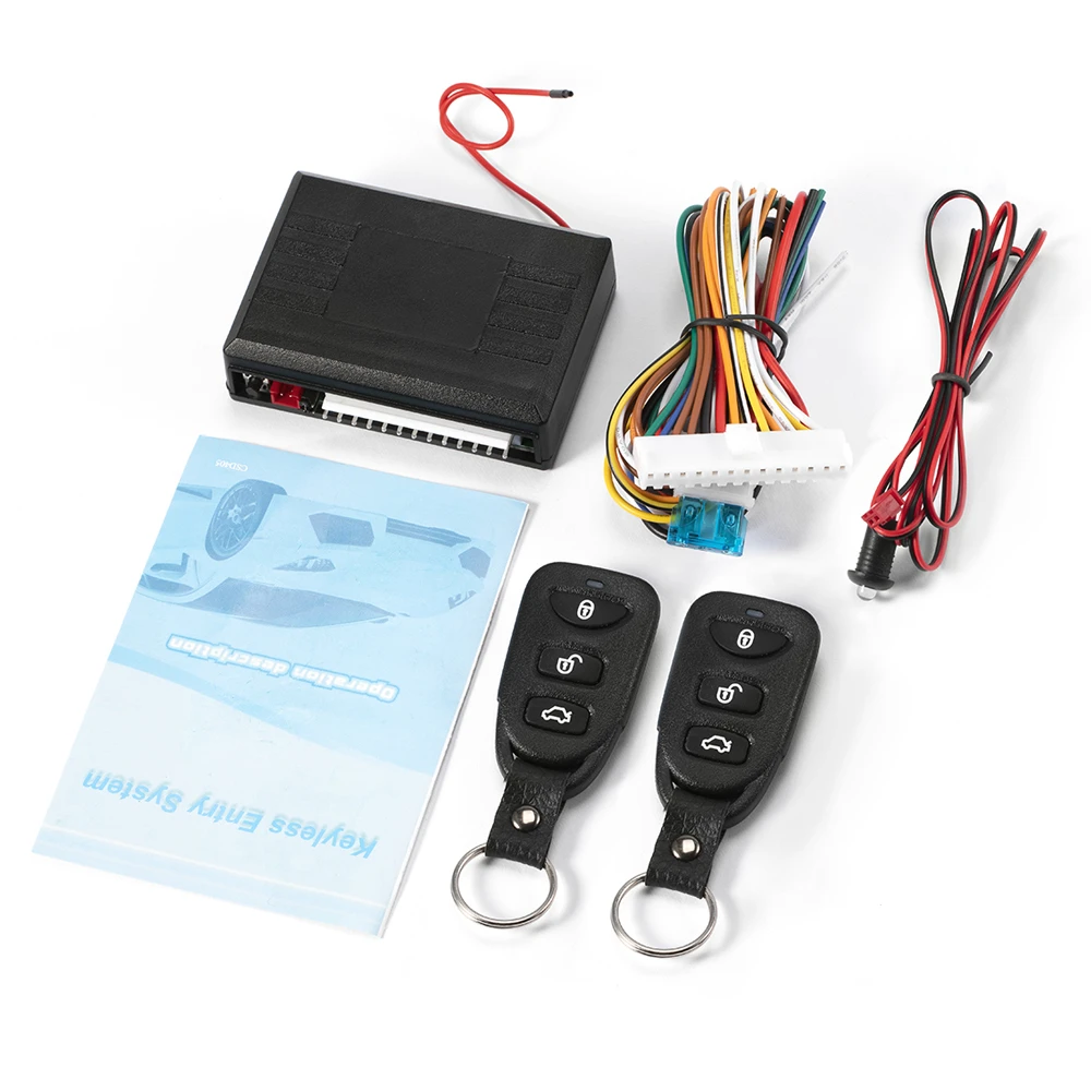 Keyless Entry Central Locking System Fit for Vehicle, Remote Control Central Door Lock Kit Car Anti Theft Alarm System