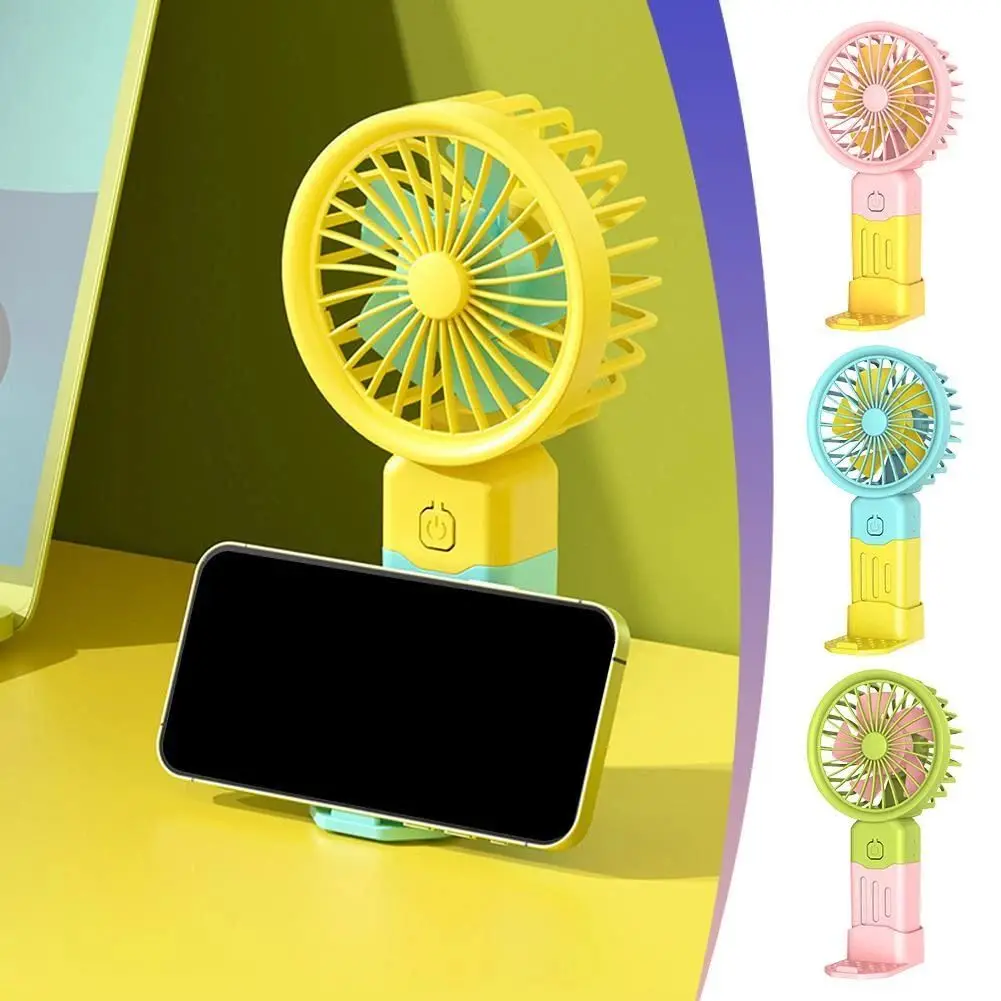 

Handheld Mini Electric Fan Cartoon USB Charging Compact and Portable Handheld Desktop Small Fans Strong Wind Indoor Outdoor Fans