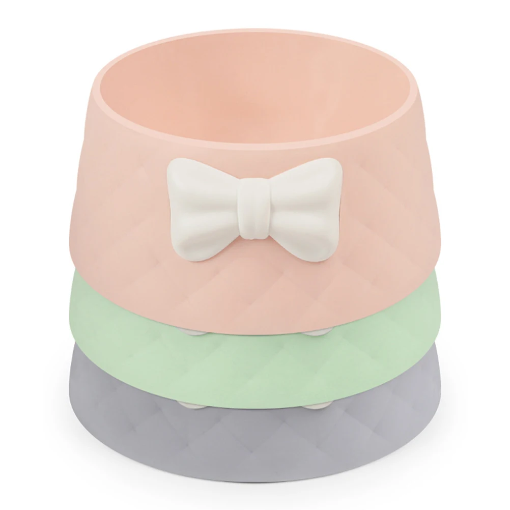 

2pcs Dog Cat Bowl Creative Plastic Feeding Dish Eco Ceramic Durable Lightweight Bow Decor Pink Pet Feeder For Puppy Cat Dog Bowl