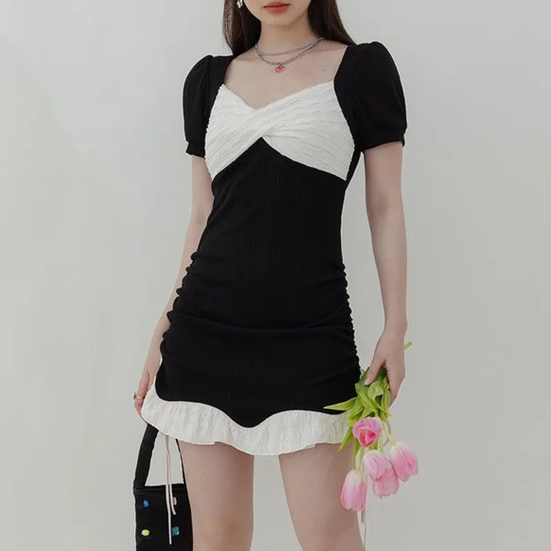 2023 New Summer Fashion Premium V-neck High Waist Tight Fit Slim Fragrant Hot Spring Resort Beach Style One Piece Skirt Swimwear