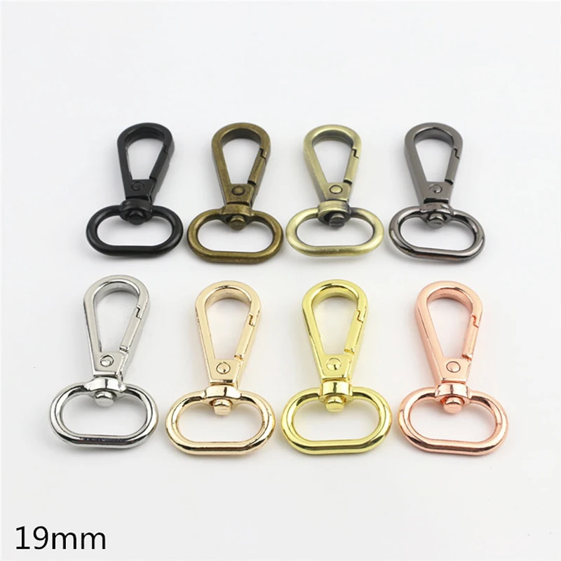 1pcs Metal Snap Hook Swivel Eye Trigger Clip Clasp Oval Ring Colorful for Leather Craft Bag Strap Belt Webbing 16/19/25/32/38mm